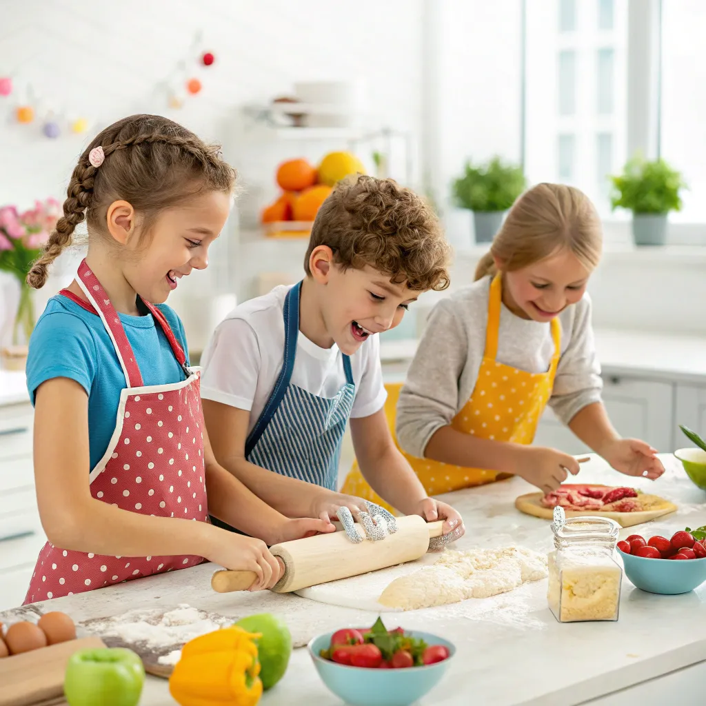 Children enjoying cooking class
