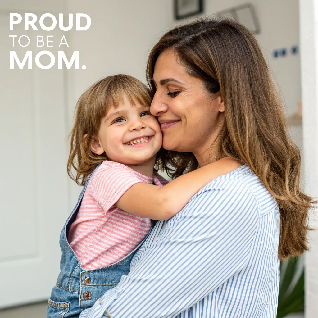 Proud mom with her child